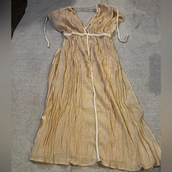 Sheer Tan Cover-Up Dress - Picture 1 of 4